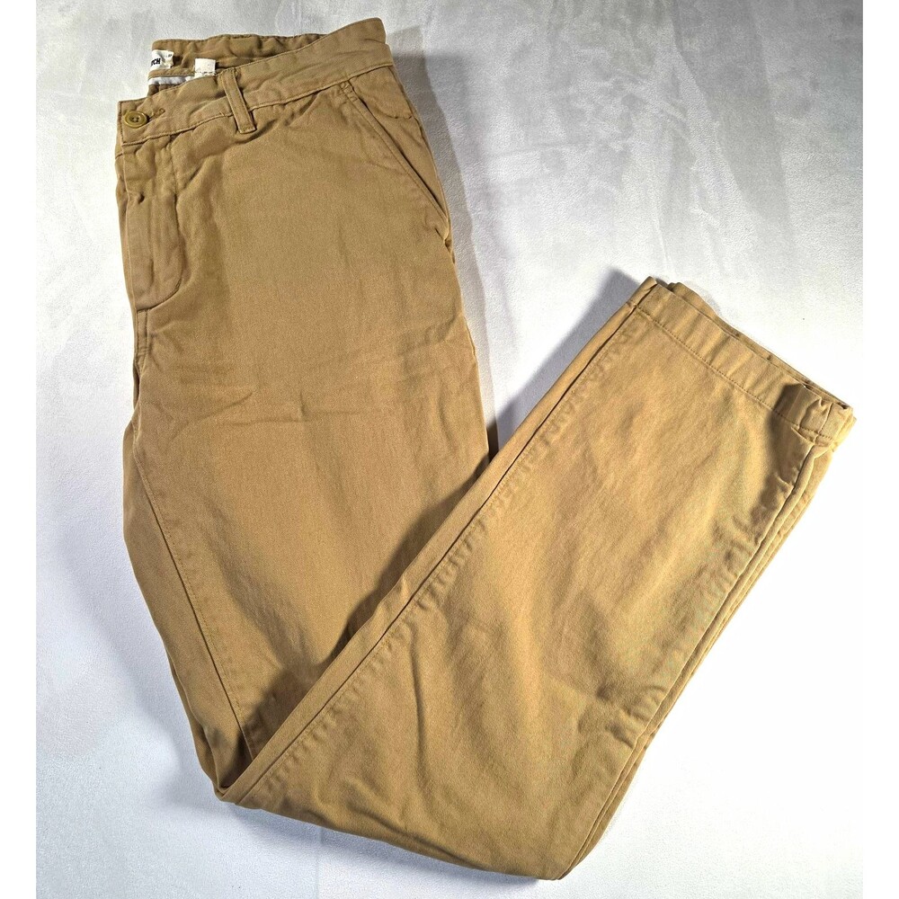 Taylor Stitch Men’s Beige Cotton Twill Slim Flat Front Chino Pants 32W 32"